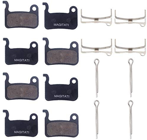 4 Pairs Organic Resin Bike Bicycle Disc Brake Pads for Shimano Deore XT M765 M775 M776 XTR M965 M966 M975 LX M585 T665 SLX M665 M535 M595 M596 Hone M601 S500 S501 Saint M800 M545 R505 T605