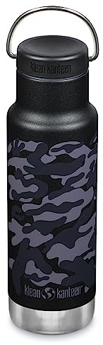 Botella térmica Classic Klean Kanteen con Tapa Loop 12oz (355ml) camuflaje negro