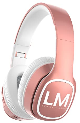 Auriculares Inalámbricos Bluetooth, Louise&Mann Auriculares Diadema Bluetooth, Cascos Plegables con Micrófono Incorporado, 30 Ore de Reproducción, Almohadillas Suaves con Su Estuche para Móvil,PC,TV