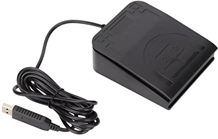 Bewinner USB Fußpedalschalter Gaming, Rutschfester Freisprech Fußschalter mit 2 M Kabel, Tragbares Transkriptions Fußpedal für Maus, Tastatur, Multimedia Steuerung für Spiele Photobooth