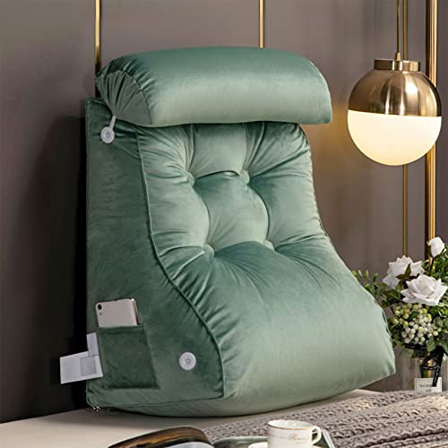 HEATHE Lesekissen Luxus-Lesekissen Rückenkissen Fernsehkissen Keilkissen Dreieckiges TV-Kissen Reißverschluss-Design Für den Pausenraum oder die Arbeit im Bett, 30*45*55