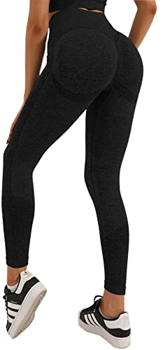 Merlvida Leggins Sportivi Donna Vita Alta Leggings Push Up Pantaloni Palestra Controllo della Pancia Anticellulite Pantacollant Opaco Elastici Tuta Collant Abbigliamento Sportivo Donna Yoga Fitness