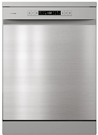 Hisense HS622E90XUK Freestanding Standard Dishwasher 85cm High- Stainless Steel - E Rated, Silver, 24 x 23 x 33 inches (L x W x H) [Energy Class E]
