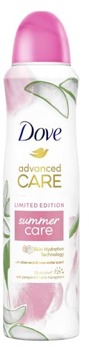 Dove Advanced Care Anti Transpirant Deo-Spray Summer Care Limited Edition Aloe Vera- und Rosenwasserduft Deodorant mit 72 Stunden Schutz vor Achselnässe und Körpergeruch 150 ml
