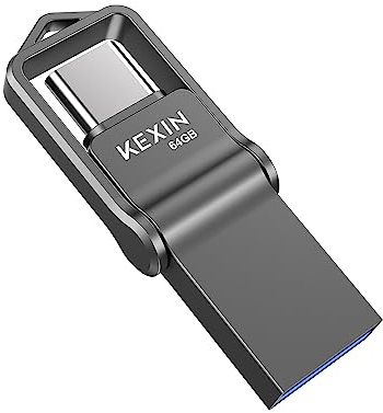 KEXIN USB Stick 64GB USB C Stick OTG Speicherstick USB 3.0 Flash-Laufwerk Mini Type C USB Flash Drive USB-C Memory Stick für USB C Handy (Huawei, Honor, Xiaomi, Oppo), PC, Tablet, Auto Schwarz