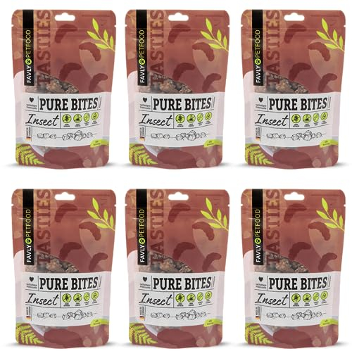 FAVLY Petfood Trainingsleckerli für Hunde - Sorte: Insekten (Monoprotein) 540g - getreidefrei, zuckerfrei, kleines & softes Hundeleckerli - hohe Akzeptanz (6er Pack)