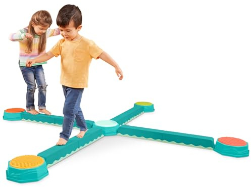 B. toys - Jeu d'équilibre et de Construction - Poutre d'équilibre pour Enfants - 5 Coussins sensoriels et 8 poutres - 3 Ans et +