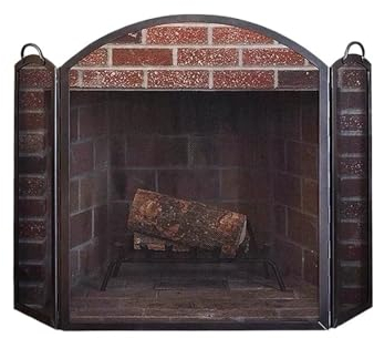 Cheminée Barrière Écran de Protection de Chauffage de Salon à Trois écrans pliants en Fer de Luxe Simple avec Accessoires de cheminée de décoration de clôture en Maille Protection Pliable