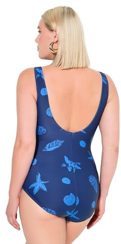 Ulla Popken Damen große Größen Übergrößen Plus Size Badeanzug Alice, Softline, DG, Deepsea