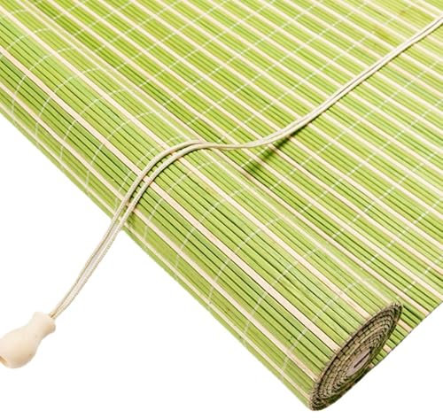 Natural Bamboo Roller Blinds Green Roman Blinds Blackout Roller Blinds,Sun Shade Curtain Anti-UV Dustproof Decorative Curtain for Indoor Outdoor Garden Personalised