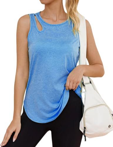 Gyabnw Sport Oberteile Damen Sporttop Tank Top Fitness Sommer Gym Ärmellos Sportshirt Yoga Shirt