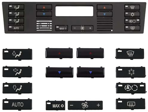 INLY 14 Pezzi Unità di controllo del clima Set di manopole dell'interruttore a pulsante compatibili con BMW E39 5 (1995-2003) E53 X5 (2000-2007)