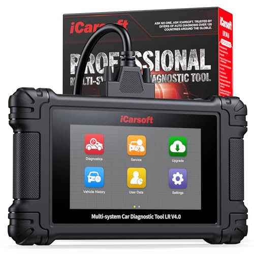 iCarsoft LR V4.0 Bidirectional Diagnostic Tool for Land Rover/Jaguar + 2 Optional Brand Packs, Full System OBD2 Scanner with 37+ Services for LandRover, Active Test, Auto VIN, Lifetime Update