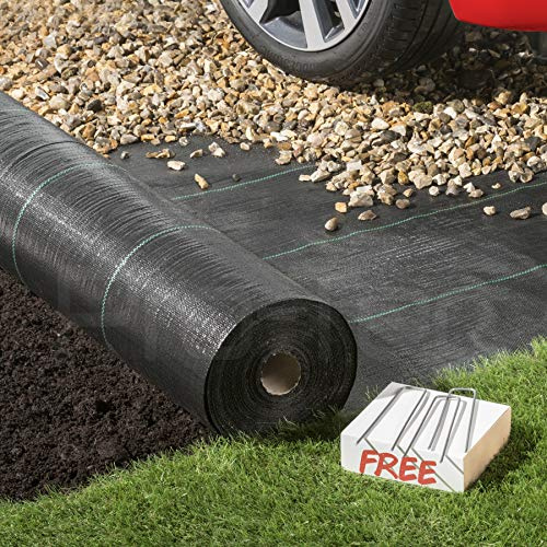 Pro-Tec 2m x 60m Heavy Duty 100g Weed Control Membrane Ground Cover Landscape Fabric FREE PEGS (50 Free Pegs)