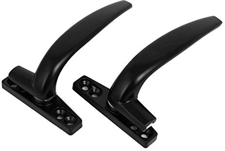 sourcing map Mango de bloqueo negro Set 2 en 1 para marco de ventana ventana fija Tornillo de aleación de aluminio