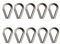 VEDA® 10 x boquillas 3 mm – 12 mm Cable de Alambre de Acero Inoxidable V4A guardacabos Cuerda Cuerda con Ojal, M6