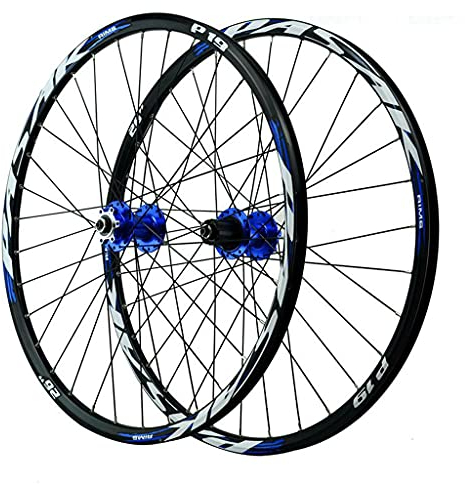 LvTu Mountainbike MTB Laufradsatz Vorderrad & Hinterrad Rad 26/27,5/29 Zoll Legierung Scheibenbremse Abgedichtetes Lager Fahrrad-Rad 7-12s Kassette 32H Felge(Blue_29 inch)