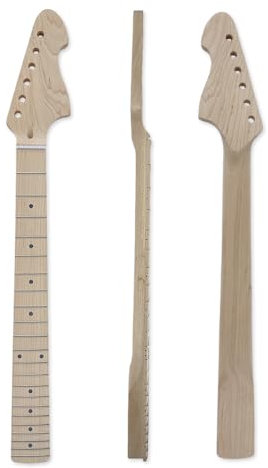 Yinfente E-Gitarrenhals, 22 Bünde, 61 cm, Ahorn-Griffbrett, Punkteinlage, zum Anschrauben, unlackiert