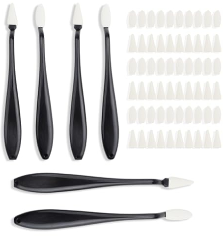 HASLED 6 Stücke Sketch Wiping Pen, Runder Kopf Sketch Trimmer Set mit 60 Ersatzköpfer, Gespitzte Spitze Sketch Anfänger, zum Malen, Mischen und Glätten von Pastellkreiden