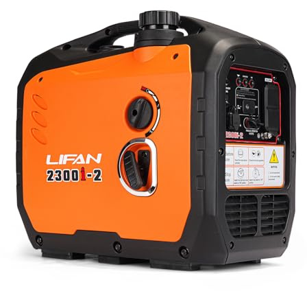 LIFAN Generador inversor de gasolina de 2300 W, portátil, silencioso y eficiente en combustible, solución de energía para el hogar, camping, RV y uso de emergencia con capacidad paralela