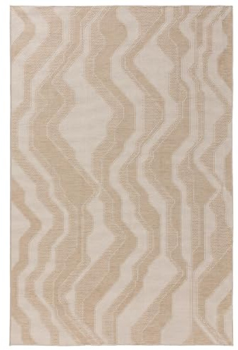 benuta Alfombra Nest Bronco – Crema 160 x 230 cm – Fibra sintética – Adecuada para exteriores – Rectangular & en estilo: Geométrica, Minimalista – Fácil de limpiar para salón dormitorio