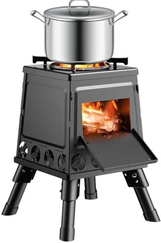 Estufa portátil de camping, estufa de cohetes - estufa de leña, horno plegable para tienda de campaña, gadgets de camping, calefacción de leña, estufa de leña portátil para año nuevo chino, mujeres y
