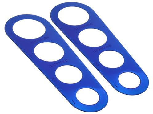jojofuny 2 Pezzi righelli per misurare gli spaghetti misuratore di spaghetti in metallo Gadget da cucina strumento di misurazione del cibo misura spaghetti Acciaio inossidabile Blue