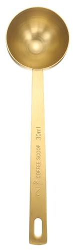 QUARKZMAN Cuchara Medidora Individual 2 Cucharadas (6 Cucharaditas 30ml) Cucharadita/Cucharada Acero Inoxidable 304 Cuchara Medidora Individual Pequeña Oro