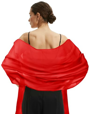 CFifHtOL Sciarpa Donna Leggera – Scialle Elegante in Chiffon e Tulle, Pashmina Estiva per Cerimonia, Sera o Primavera, Coprispalle in Seta – Stola e Foulard Polivalente