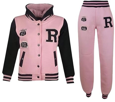 A2Z 4 Kids Unisex Girls Boys Baseball Tracksuit R Fashion Fox - T.S Baseball FOX Baby Pink 9-10