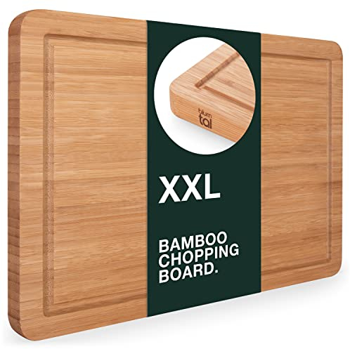 Blumtal Tagliere da Cucina Professionale - Tagliere Legno Grande - Scanalatura Anti-Gocciolamento - Tagliere in Legno Bamboo Antibatterico - 43,5x29,5 cm - Grande