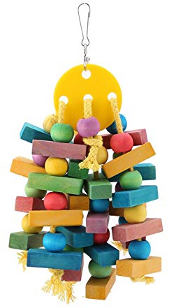 Fybida Juguete de Madera para pájaros, Columpio para Aves, mordedor Natural, Cuidado de Aves, Juguete para Loros, para jaulas Grandes, como Regalo, para Mascotas, para Amantes de Aves