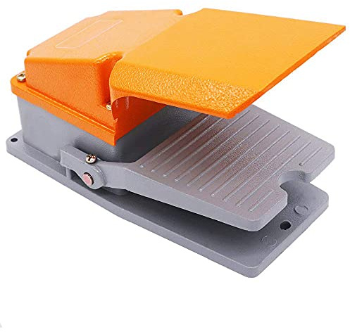 ANCLLO 380 V 15 A kraftig fotbrytare SPDT NO NC elektrisk pedal tillfällig fotpedalbrytare med fotskydd aluminiumfodral LT-4