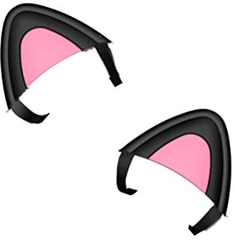 SHINROAD 2 st hörlurar kattöra bekväm söt universell Bluetooth-kompatibel headset silikon iögonfallande kattöron dekoration hörlurar tillbehör svart