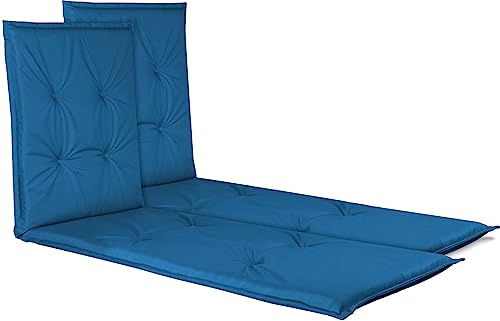 normani 2 Auflagen Gartenliegen Sonnenliegen Auflage - 2er Set Strandliege Polsterauflage mit weicher und langlebiger Füllung aus wasserdichtem Material Marine 195 x 55 x 6 cm