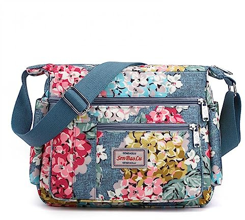 YYW Women's Cross-Body Bag with Multi Pockets, Shoulder Satchel - Waterproof, Large Capacity, Casual, Trendy Bag for Daily Use (Bouquet)