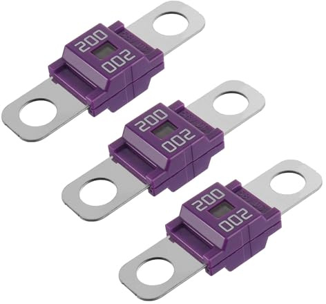 BOJACK Midi - Fusibili ad alta corrente Bolt-on Fusibile 200A Amp Viola per Auto, Camion, Veicoli da Costruzione, Autobus, Roulotte (Confezione da 3 200A)