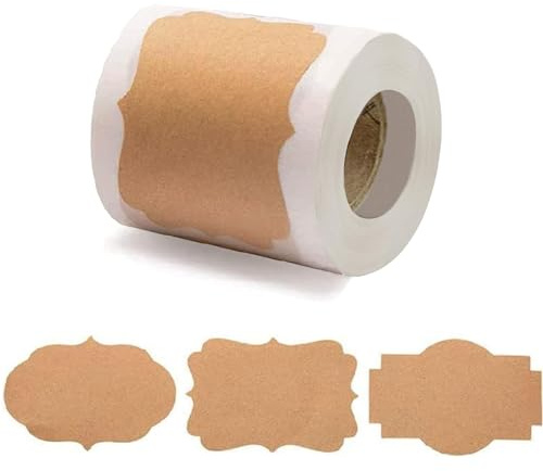 300 stycken etikettklistermärken, klistermärken kryddetiketter, presentetiketter, självhäftande, för flaska hantverk presentförpackning syltflaskor presentförpackning