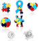 Lot de 10 épingles de sensibilisation à l'autisme, 5 styles de puzzle multicolores pour sensibilisation à l'autisme, broches en métal inspirant les symboles de l'autisme pour vêtements, chemises,