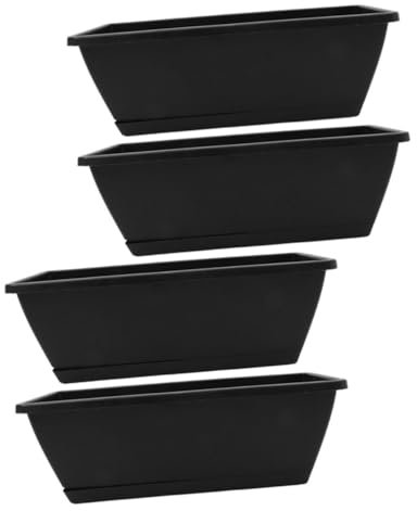 Kisangel 4pezzi Fioriera Rettangolare Per Coltivazione Davanzale Resistente Per e