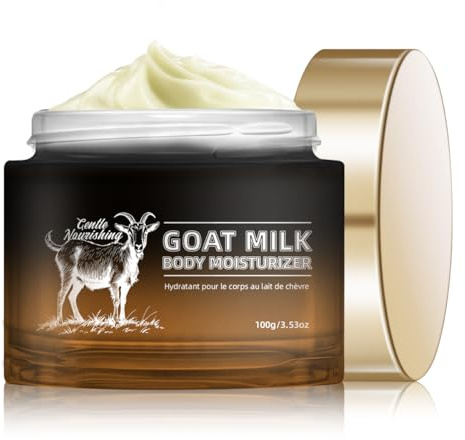 Goat Milk Lotion All in one Cream, 3.53oz/100g, Body Butter Cream with Goat Milk Daily Face Gel Moisturiser for Dry Skin, Sensitive Skin, Deeply Moisturizes, Natural & Gentle