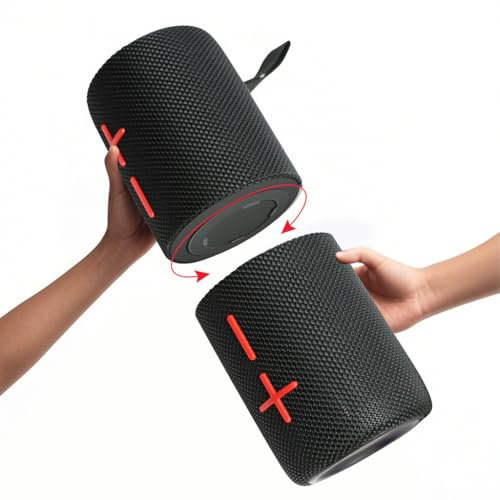 CYBORIS Double haut-parleur Bluetooth 2 en 1 40 W étanche sans fil V5.3 basses profondes son stéréo puissant 24 h lecture véritable appairement
