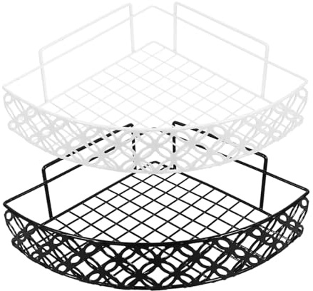 Ipetboom 2pcs Wall Mount Shower Corner Shelf Shelf Bathroom Shower Rack Wall Mounted for Bathroom Corner