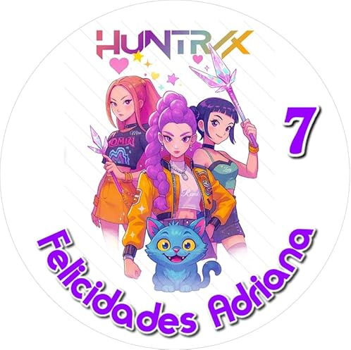 Oblea o Papel de Azúcar, KPOP DEMON HUNTERS, LAS GUERRERAS K-POP, Personalizada Foto con Texto, Foto Comestibles para Tartas y Magdalenas. Varios Tamaños.