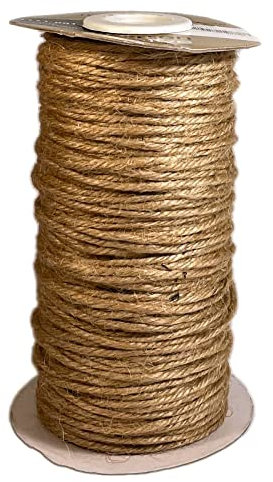 Vaessen Creative Corde de Jute - 100 m x 2 mm - Naturel - Chemin de Table - Ruban et Toile Jute pour Emballages Cadeaux, Décoration Mariage Bohème, Sac et Ameublement