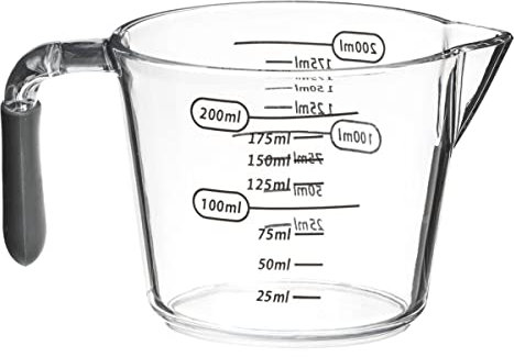 Verre doseur 200 mL - Plastique - Gris