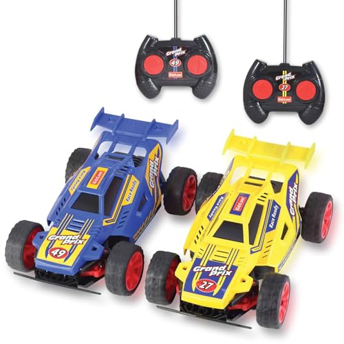 Kidzlane Kids Remote Control Cars – 2 Race Cars Racing Together with All-Direction Drive, 35 ft Range - 2 Pack Remote Control Car Set for Kids - RC Car for Boys 4-7 & 8-12