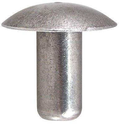 Metal Magery 1/4 Diameter X 3/8 Length Solid Aluminum Brazier Head Rivet, Pack of 100