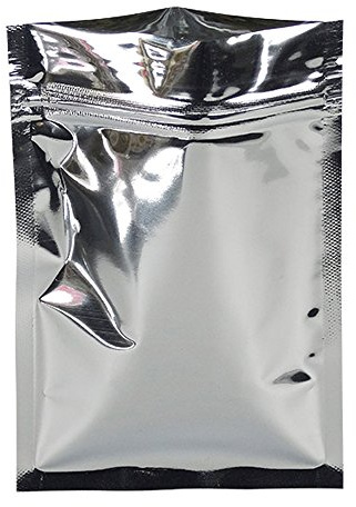 WACCOMT Pack 100 sacchetti in Mylar da 12 x 20 cm, con chiusura a cerniera, accessori per la conservazione degli alimenti, in alluminio, richiudibili, riutilizzabili, a prova di odore