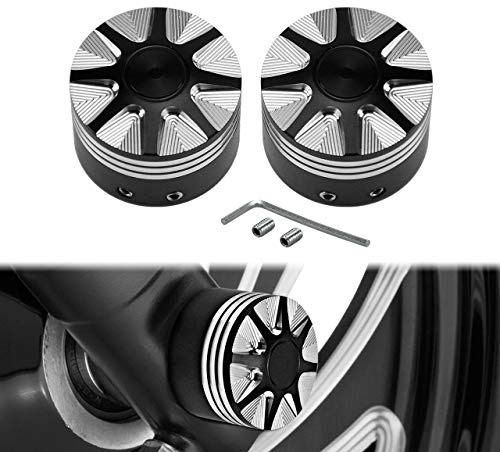 HDBUBALUS Framaxel mutteröverdrag axel kepsar passar till Harley Sportster XL 1200 Dyna Softail Fat Boy Touring Street Road Electra Tri Glide 2 st svart